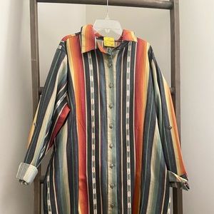 Serape Western Button Down Tunic